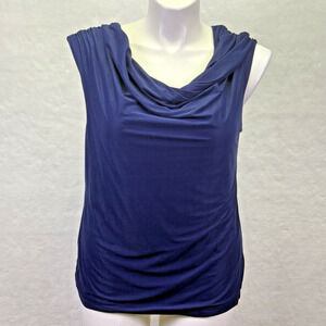 Coldwater Creek Sleeveless Draped Sleeveless Tank Navy Blue Size XL 16